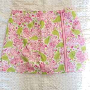 Lilly Pulitzer Pink and Green Mini Skirt